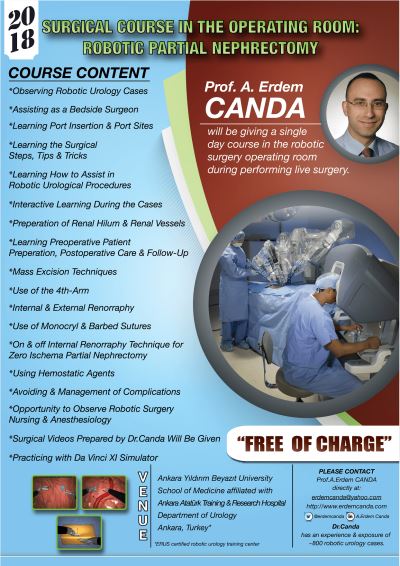 Robotic kidney cancer surgery course by Prof. Canda, 2018