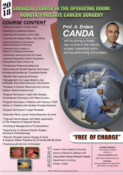 Robotic prostate cancer surgery course by Prof.Canda, 2018